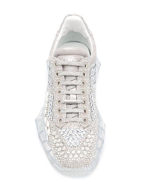 jimmy choo crystal shimmer sneakers.